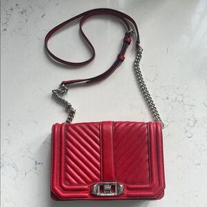 Rebecca Minkoff Red Chevron Quilted Crossbody Bag